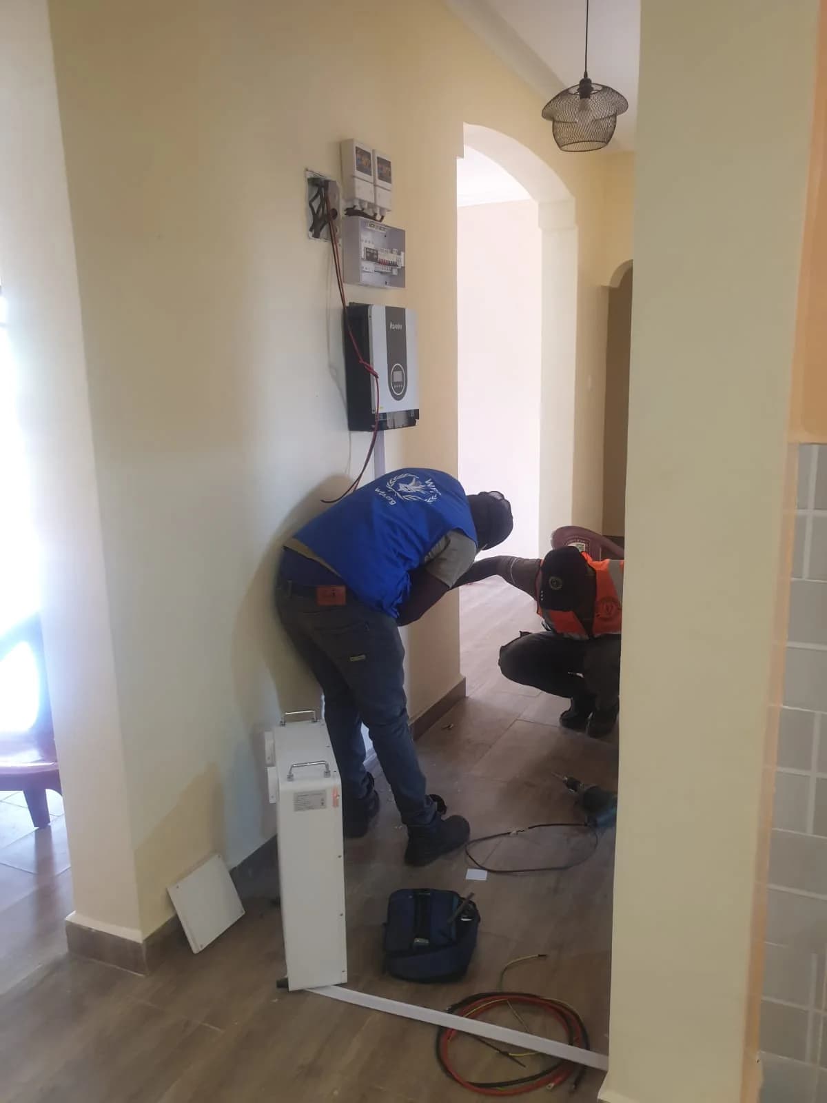 RURERA Solar technicians commissioning an inverter installation