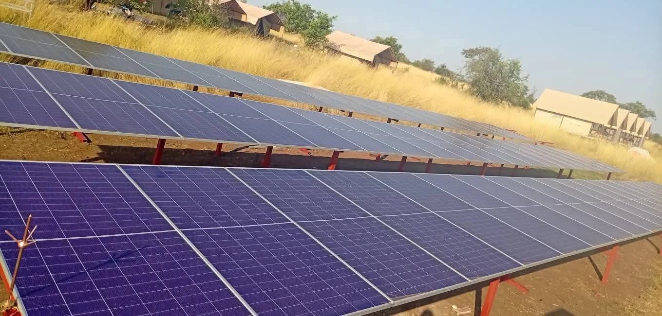 Ground-mounted solar panel array